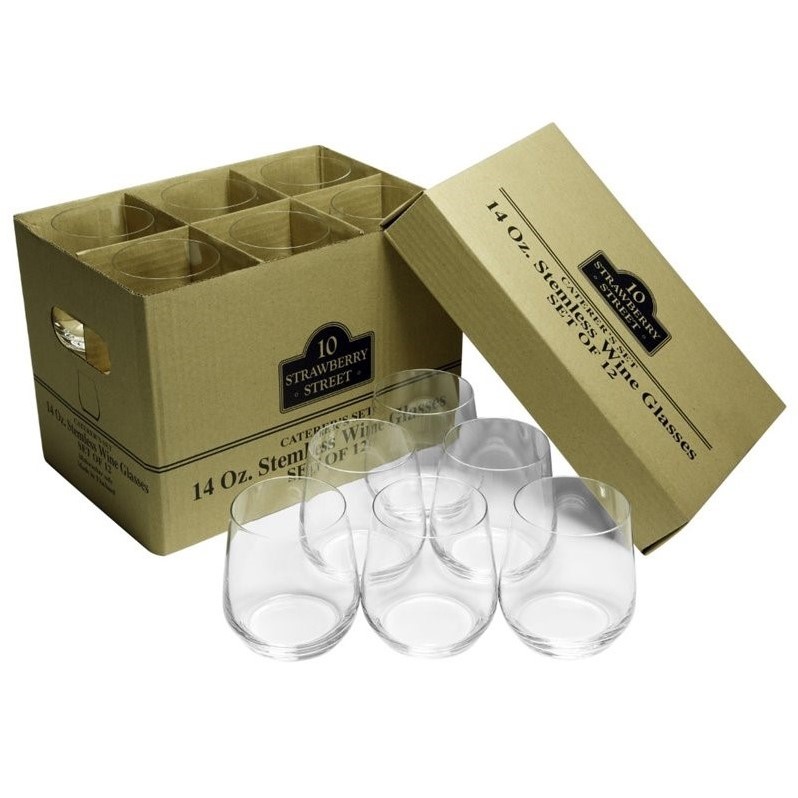 10 Strawberry Street Stemless Wine Glass (Set of 12)