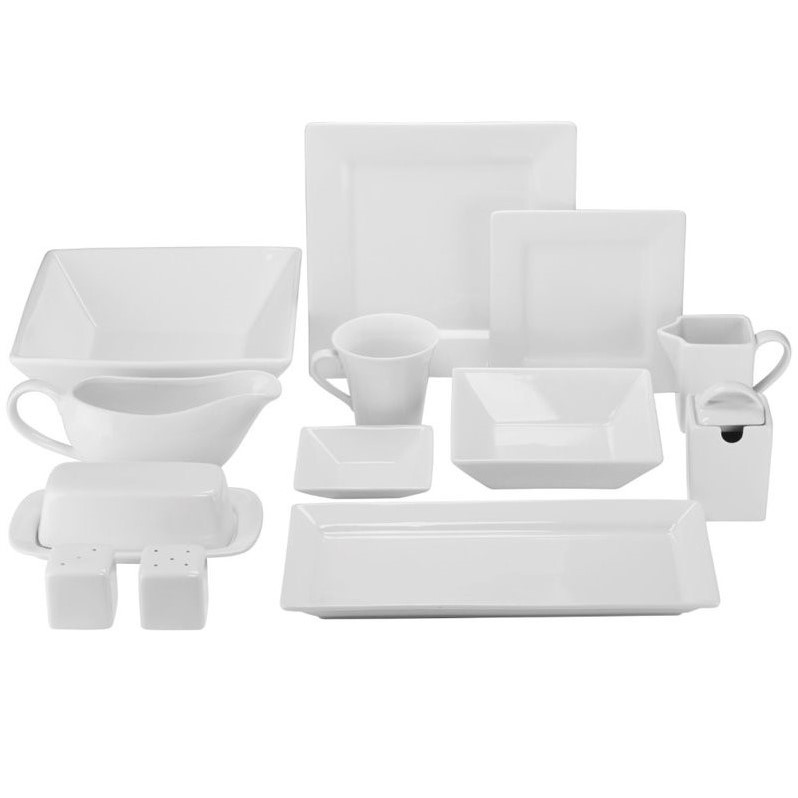 10 Strawberry Street Nova 40 Piece Dinnerware Collection in White