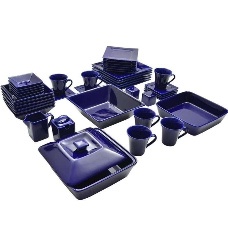 10 Strawberry Street Nova 45 Piece Dinnerware Collection in Cobalt
