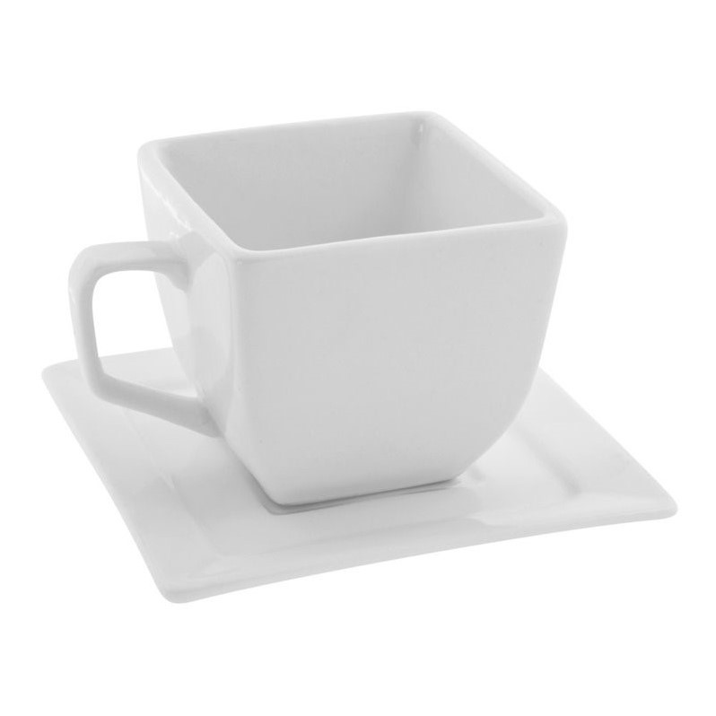 10 Strawberry Street Whittier Square Cup and Saucer (Set of 6)