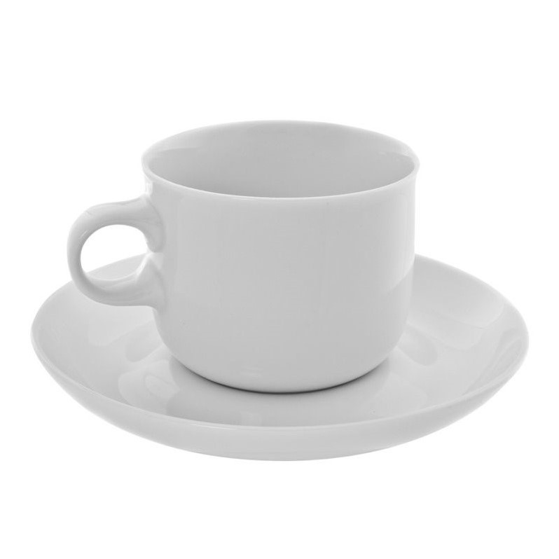 10 Strawberry Street Taverno Tea Cup and Saucer in White (Set of 6)