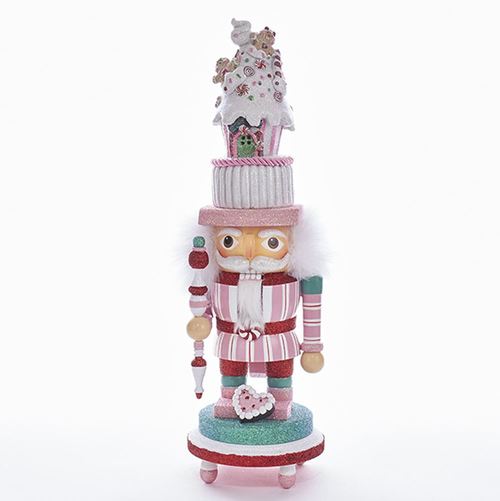 15" Pink and White Nutcracker with LED Christmas Decorative Figurine - 32804905