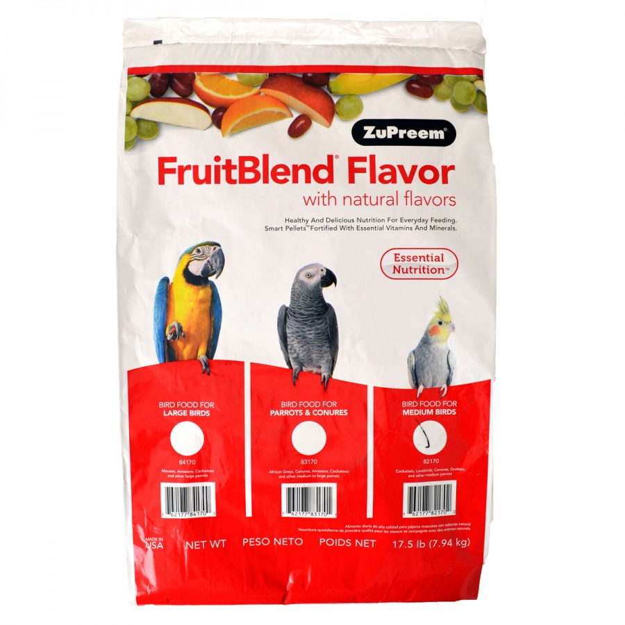 ZuPreem FruitBlend Flavor Bird Food for Medium Birds - 17.5 lbs #38217