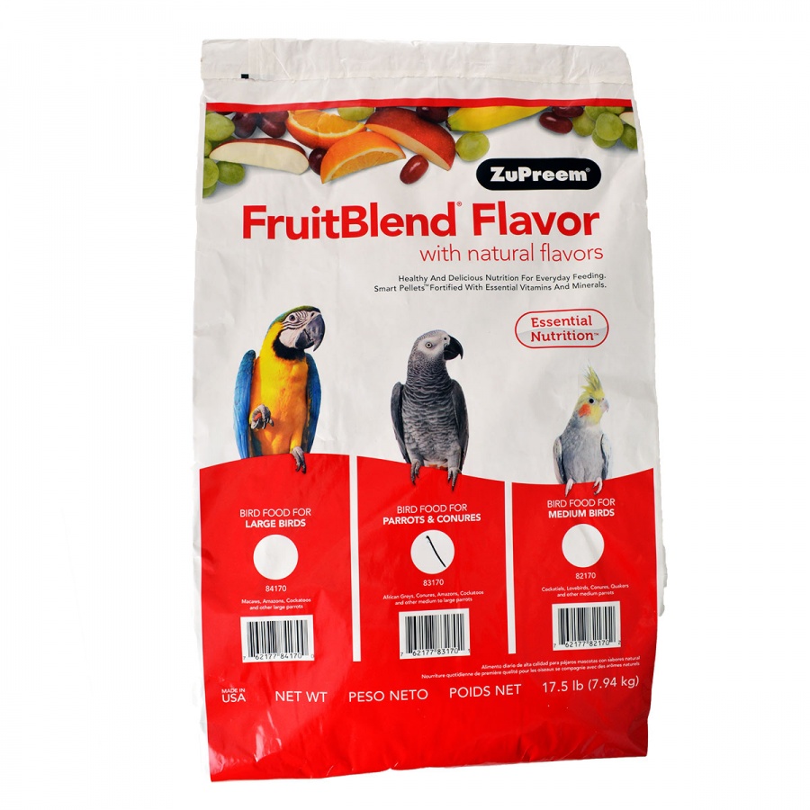 ZuPreem FruitBlend Flavor Bird Food for Parrots & Conures - 17.5 lbs #38317