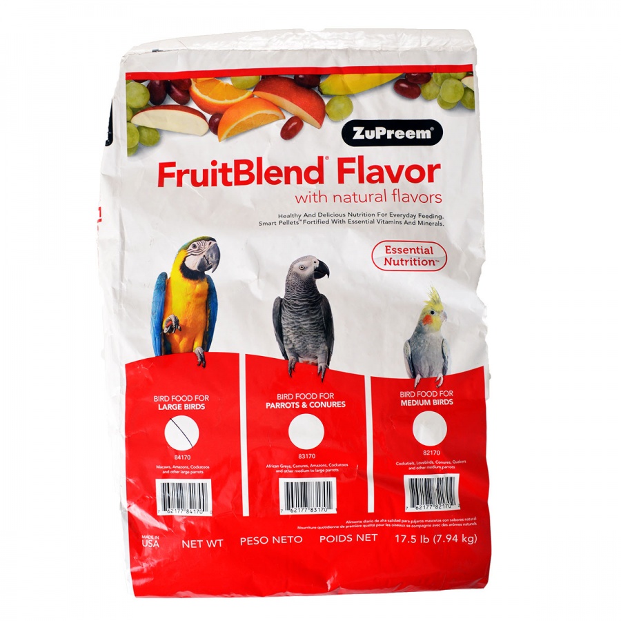 ZuPreem FruitBlend Flavor Bird Food for Large Birds - Large (17.5 lbs) #38417