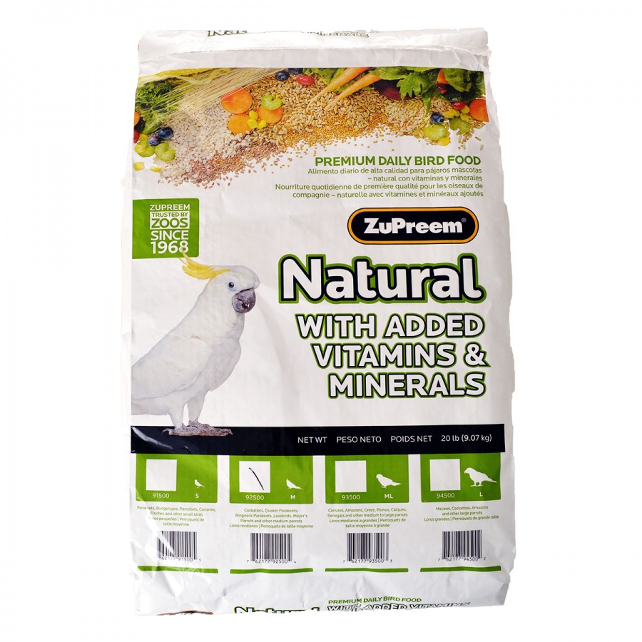 ZuPreem Natural Blend Bird Food - Cockatiel - Medium (20 lbs) #39250