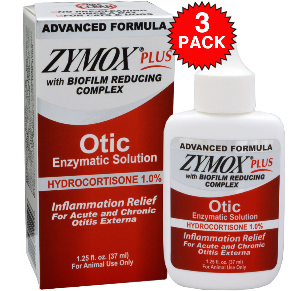 Zymox 3PACK Zymox PLUS OticHC Enzymatic Solution (3.75 oz)