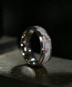B08VZY563Y Titanium Wedding Band Ring Copper Opal Diamond Inlay Ring Mens Wedding Band 8mm 6mm Comfort Fit Custom Laser Engraving