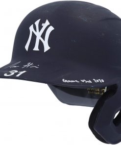 B08VKMLDLQ Aaron Hicks New York Yankees Autographed Game-Used 2020 Navy Batting Helmet with"Game Used 2020" Inscription - JD525419 - MLB Autographed Game Used Bats