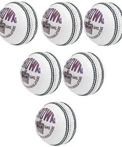B08VD72PMW CW Crown White Cricket Ball 4 Cut Piece Men Hand Stitch Ball Pack of 6ing