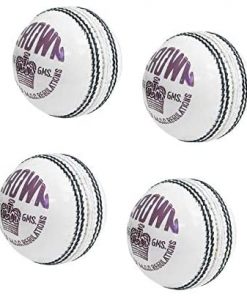 B08VF17C59 CW Crown White Genuine Leather Ball Youth Boys Enitre Stitched 4 PCE Ball Pack of 4