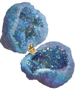 B08S6WTNGS GmLife Crystal Geode Ring Box, 100% Natural Crystal Cluster, Titanium Coated Quartz Ring Holder for Proposal, Engagement, Wedding, Keepsake, Agate, Quartz, Ring Holder, DÃ©cor,Artwork,Arts And Culture (blue)