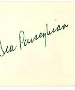 B003YAP0KS Ara Parseghian Autographed/Signed 3x5 Card - College Cut Signatures
