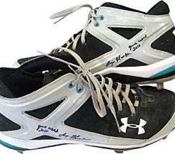 B004BRSUGY Logan Morrison Game Used 2010 Autographed/Signed Game Used Under Armour Metal Cleats - MLB Autographed Game Used Cleats