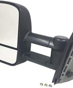 B08W2HZX9G Left Driver Side Manual Mirror - Manual Telescoping Towing - Black Textured - Compatible with 2007-2014 Chevy Silverado 3500 HD