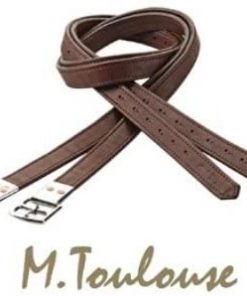 B007ZVUNO0 M. Toulouse Covered Stirrup Leathers- Chocolate- 54"