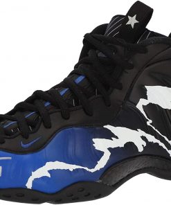 B08T6KC96Y Penny Hardaway Orlando Magic Autographed Black & Blue Foamposite Single Basketball Sneaker - Autographed NBA Sneakers