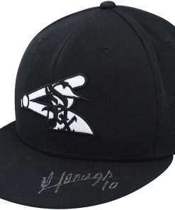 B08VGSZTGD Yoan Moncada Chicago White Sox Autographed Player-Worn Black Cap from Batting Practice During the 2020 MLB Season - Autographed Hats