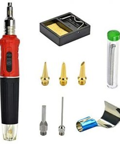 B08S3DR25G SHENLIJUAN YIMAKER 10 in 1 Butane Gas Soldering Cordless Welding Torch Kit Tool Kit Portable Pen-Shaped Gas Soldering Iron Tool Set (Color : Red, Size : 60W)