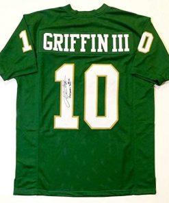 B08WC7X2LM Authentic Autographed Robert Griffin Iii Green College Style Jersey With Heisman 2011 ~ JSA W Auth