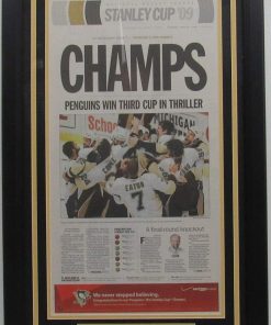 B08WQ34FNR Penguins 2009 Stanley Cup Champs Post Gazette Newspaper Framed 157904