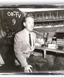 B08SLMQB4B Vin Scully Hand Signed Auto 20X24 MLB Stunning Black And White Canvas Rookie /25