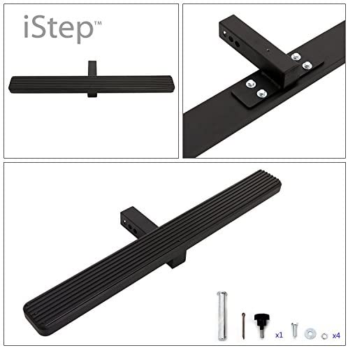 APS iStep Universal 36 Black Aluminum Rear 2 Class 3 Hitch Mounting Step Hitchstep Rear Roof Rack Bumper Guard Protector APS Autoparts 4332984470