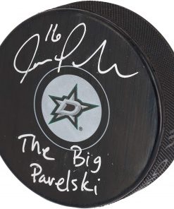 B08VGV399H Joe Pavelski Dallas Stars Autographed Hockey Puck with"The Big Pavelski" Inscription - Autographed NHL Pucks