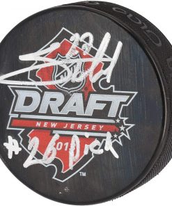 B08VGVCPP8 Shea Theodore Vegas Golden Knights Autographed 2013 NHL Draft Logo Hockey Puck with"#26 Pick" Inscription - Autographed NHL Pucks
