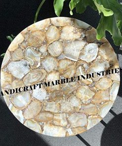 B08SC61P9X Valentine's Day Gift 42" Agate Dinning Table, round coffee table Wild Agate Coffee Table Top, Stone Coffee Table, Agate Kitchen Table Top, Round Agate Coffee Table Natural Agate