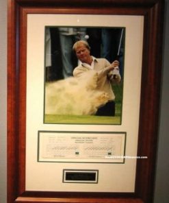 B0090QUVWC Jack Nicklaus ORIGINAL Tournament-Used & Signed PGA Scorecard. Museum frame. PSA/DNA COA.
