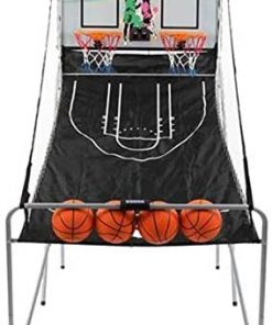 B08V1JQ235 Cuta Indoor Arcade Basketball Game, 8 Game Options, Electronic Double Shot 2 Player w/ 4 Balls and LED Scoring System, Indoor Basketball Game for Kids, Adults