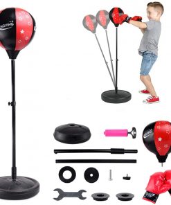B08RXS3GYS Schuang Punching Bag for Kids Boxing Set Includes Children's Boxing Gloves, Punching Bag, Standing Base with Adjustable Stand The Best Gift for Children Aged 3-8 to Exercise