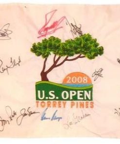 B003YCK1SM 2008 US Open (Torrey Pines) Embroidered Golf Pin Flag Autographed by 15 Former Champions #2 - Autographed Golf Pin Flags