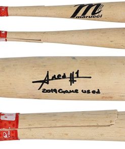 B08RWGS8MV Amed Rosario New York Mets Autographed Game-Used Natural Marucci Broken Bat from the 2019 MLB Season with"2019 Game Used" Inscription - MLB Autographed Game Used Bats
