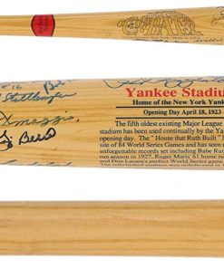 B08VKWMQ38 New York Yankees Old Timers Autographed Bat with Multiple Signatures - PSA A76483 - Autographed MLB Bats