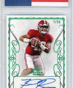 B08T6G2T7G Tua Tagovailoa Alabama Crimson Tide Autographed 2020 Leaf Trinity Draft Emerald RC #BA-TT1#7/50 Card - Leaf - Autographed College Cards