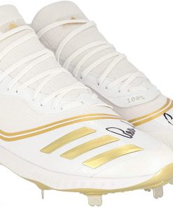 B08VH19WQQ Aaron Judge New York Yankees Autographed Player-Issued White and Gold Adidas Cleats from the 2020 MLB Season - MLB Autographed Game Used Bats