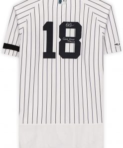 B08T6N7S2G Didi Gregorius New York Yankees Autographed Game-Used #18 White Pinstripe Jersey vs. Toronto Blue Jays on September 22, 2019 with"Game Used 9-22-19" Inscription - MLB Autographed Game Used Bats