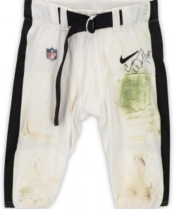 B08W3NG11Z Carson Wentz Philadelphia Eagles Autographed Game-Used #11 White Pants vs. Green Bay Packers on September 26, 2019 - Size 34 - Game Used Equipment