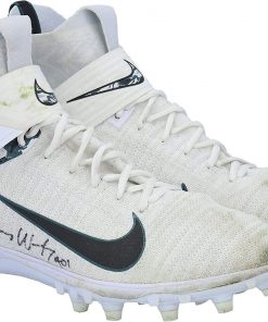 B08VGTSM91 Carson Wentz Philadelphia Eagles Autographed Game-Used White Nike Cleats vs. New York Jets on October 6, 2019 - Size 13 - Autographed NFL Cleats