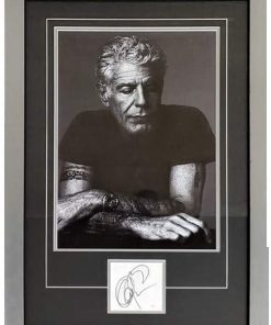 B08WRQWVY2 Anthony Bourdain Full-Size Poster Deluxe Framed with Autograph - JSA
