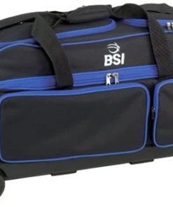 B009IWLTI8 Bowlers Superior Inventory BSI Prestige 3 Ball Roller Bowling Bag- Black/Blue
