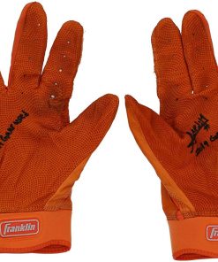 B08RWJVGYW Amed Rosario New York Mets Autographed Game-Used Orange Franklin Batting Gloves from the 2019 MLB Season with"2019 Game Used" Inscription - MLB Game Used Gloves