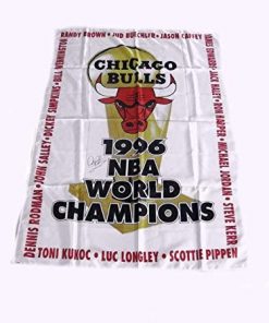 B004IHP41Q Dennis Rodman Signed 1996 Champions 55X37 Stadium Banner PSA/DNA - NBA Autographed Miscellaneous Items