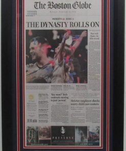 B08WPMLM9T Patriots 2019 Super Bowl LIII Tom Brady Boston Globe Newspaper Framed 157914