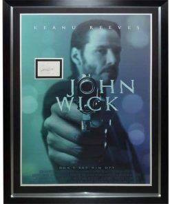 B08SVBLRDQ John Wick Full-Size Movie Poster Deluxe Framed with Keanu Reeves Autograph - JSA