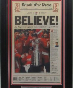 B08WQ532TB Red Wings 1998 Stanley Cup Champs Detroit Free Press Newspaper Framed 157902