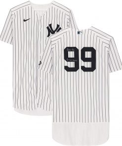 B08VLGDFCM Aaron Judge New York Yankees Autographed Game-Used #99 White Pinstripe Jersey vs. Tampa Bay Rays on October 7, 2020 with Multiple Inscriptions - MLB Autographed Game Used Bats