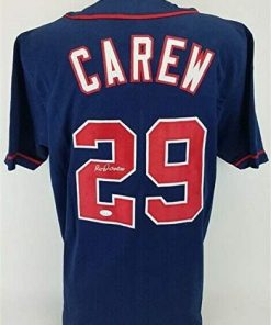 B08WCFPRR7 Authentic Autographed Rod Carew Minnesota Jersey (JSA COA) 18Xall Star / 7Xbatting Champ